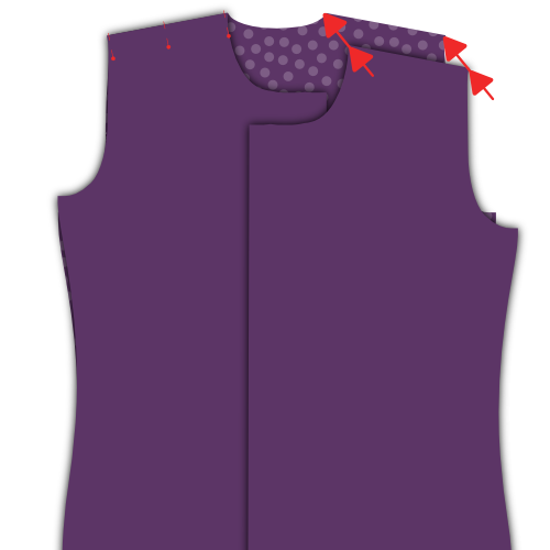 Pin the fronts to the outside yoke