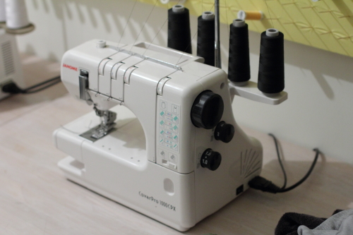 My coverlock machine, a Janome Coverpro 1000 CPX