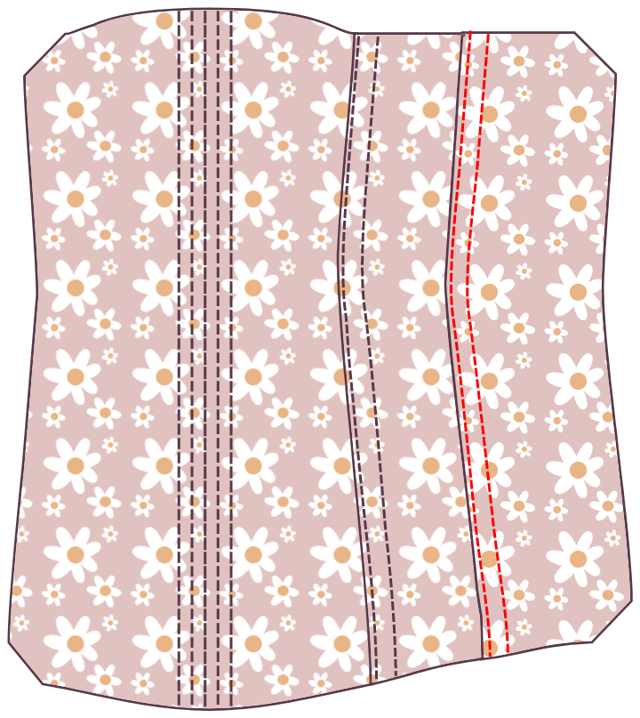 Press flat and sew boning channel