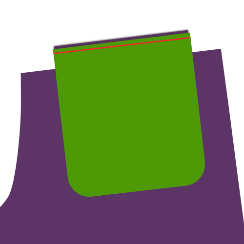 Sew the top pocket bag to
the top welt Sew the top pocket bag to the top welt